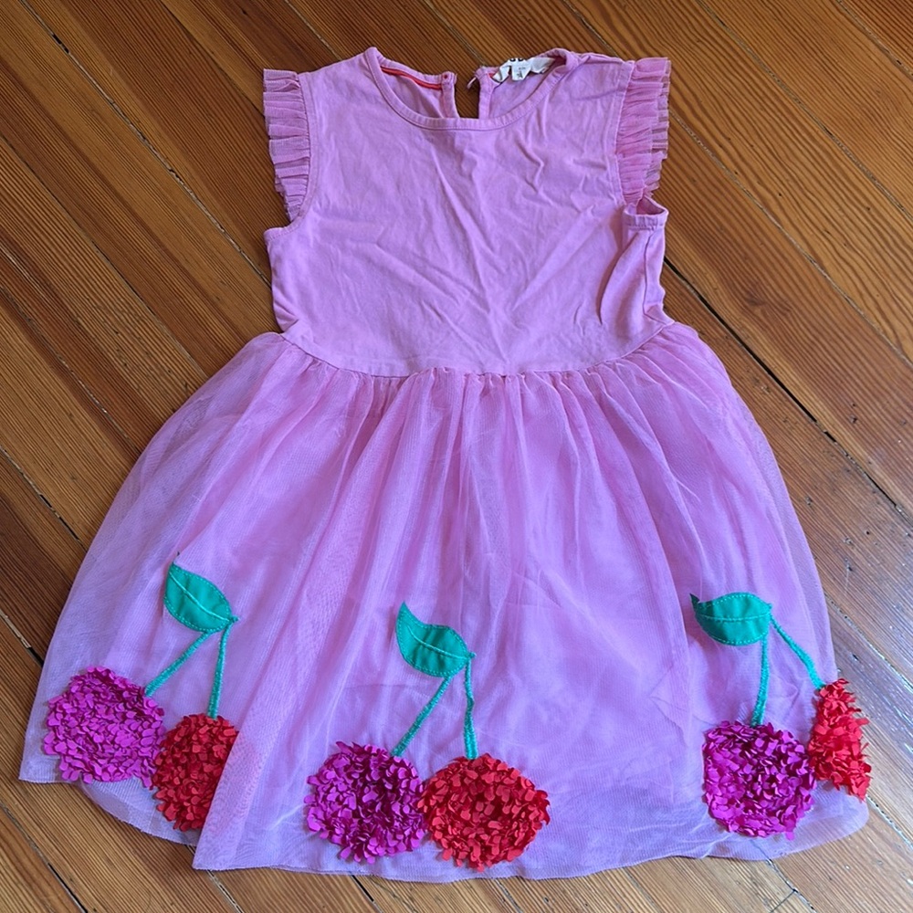Mini Boden Pink Ruffled Embellished Sundress